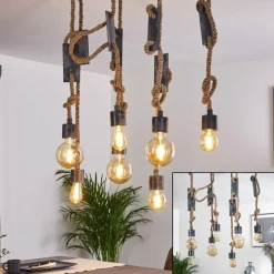 Luminaires Scandinaves-hofstein Suspension Graauw Brun, Gris, 7 lumières