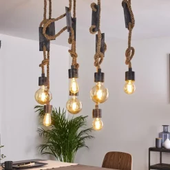 Luminaires Scandinaves-hofstein Suspension Graauw Brun, Gris, 7 lumières