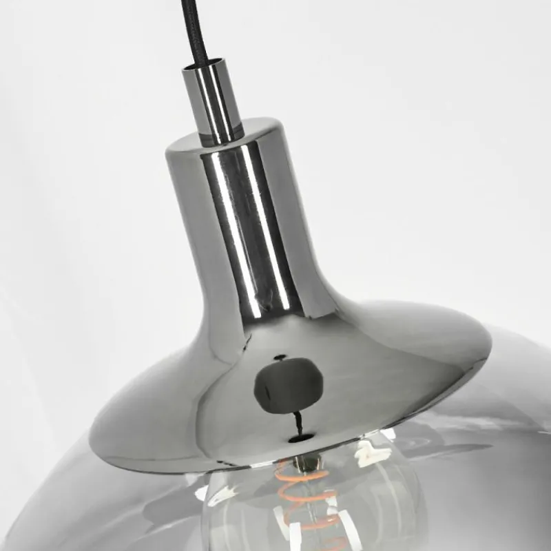 Suspension Verre Fumé-hofstein Suspension Graneros Nickel mat, Noir, 1 lumière