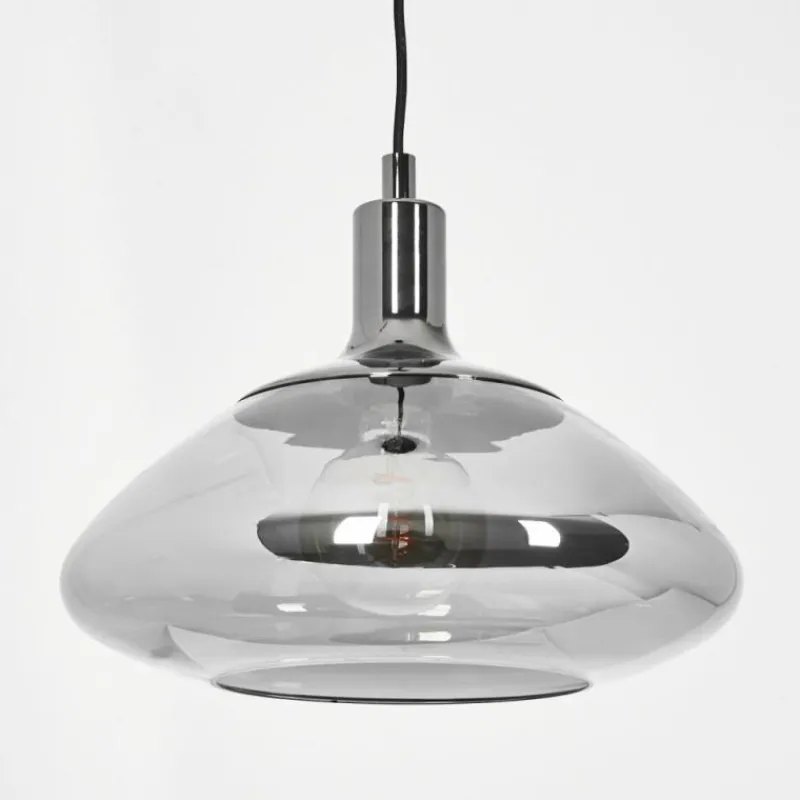 Suspension Verre Fumé-hofstein Suspension Graneros Nickel mat, Noir, 1 lumière