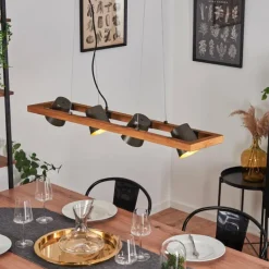 Lampes Dorées-hofstein Suspension Gressot Ancien, Écru, Nickel mat, 4 lumières