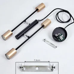 Lampes Vintages & Rétros-hofstein Suspension Gryon Laiton, Noir, 4 lumières