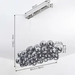 Suspension Verre Fumé-hofstein Suspension Guabas Chrome, 8 lumières