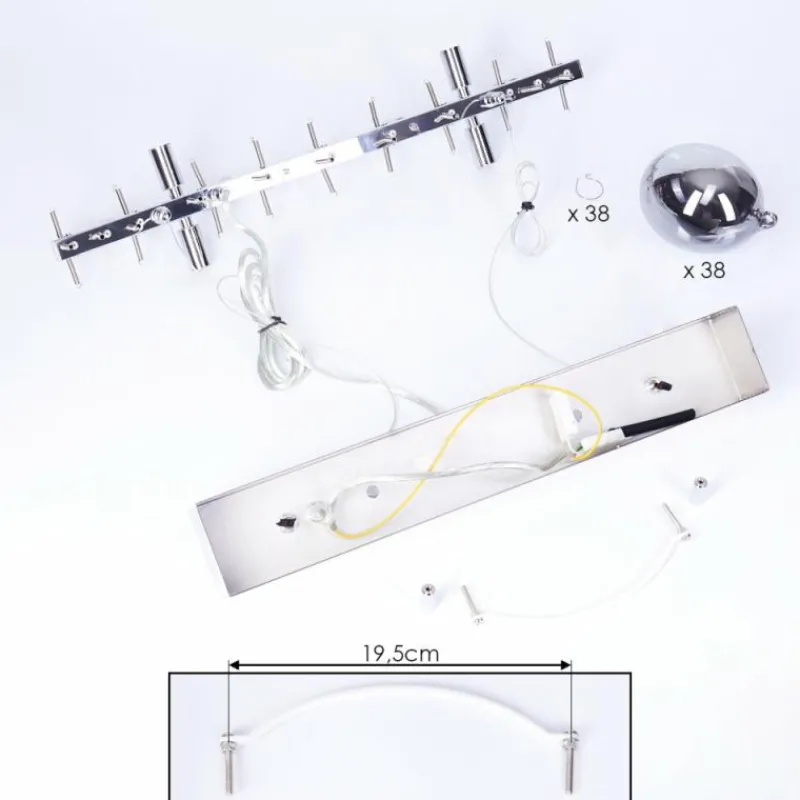 Suspension Verre Fumé-hofstein Suspension Guabas Chrome, 8 lumières