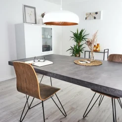 Luminaires Scandinaves-hofstein Suspension Guayo Cuivre, Blanc, 1 lumière