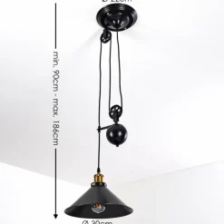Lampes Dorées-hofstein Suspension Gudem Noir doré, 1 lumière