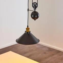 Lampes Dorées-hofstein Suspension Gudem Noir doré, 1 lumière