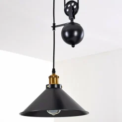 Lampes Dorées-hofstein Suspension Gudem Noir doré, 1 lumière