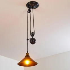 Lampes Dorées-hofstein Suspension Gudem Noir doré, 1 lumière