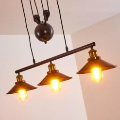 Lampes Dorées-hofstein Suspension Gudem Noir doré, 3 lumières