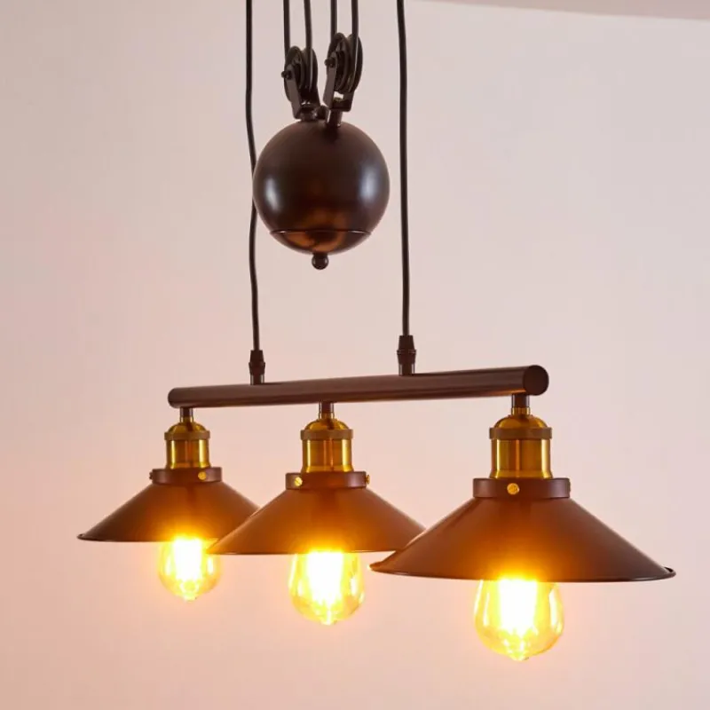 Lampes Dorées-hofstein Suspension Gudem Noir doré, 3 lumières