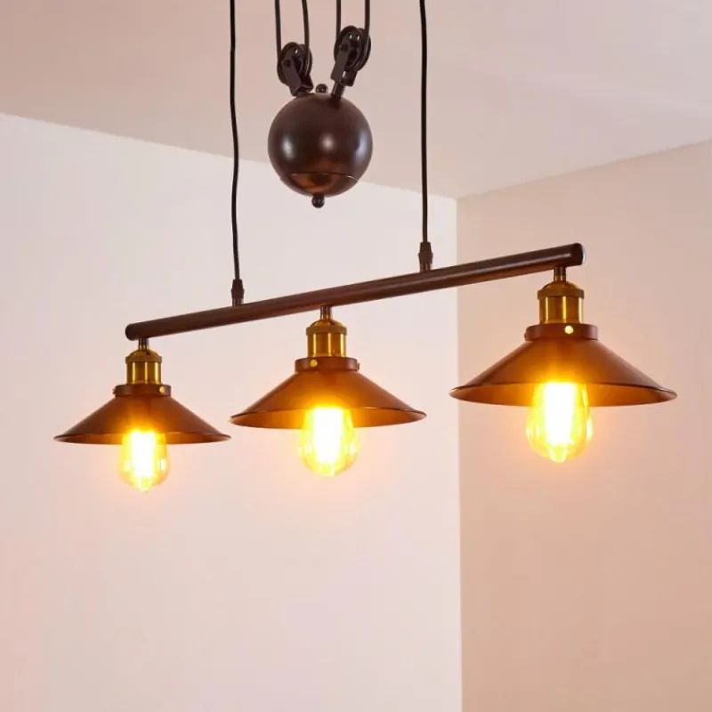 Lampes Dorées-hofstein Suspension Gudem Noir doré, 3 lumières