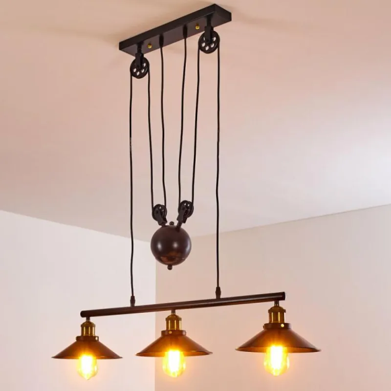 Lampes Dorées-hofstein Suspension Gudem Noir doré, 3 lumières