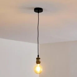 Lampes Vintages & Rétros-hofstein Suspension Gunnison Bronze, Laiton, Noir, 1 lumière