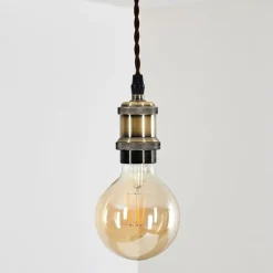 Lampes Vintages & Rétros-hofstein Suspension Gunnison Bronze, Laiton, Noir, 1 lumière