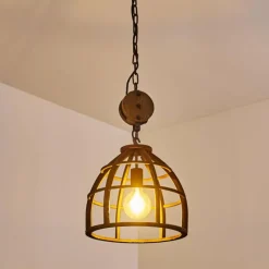 Lampes Vintages & Rétros-hofstein Suspension Haervej Brun, Rouille, 1 lumière
