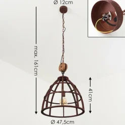 Lampes Vintages & Rétros-hofstein Suspension Haervej Brun, Rouille, 1 lumière