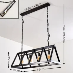 Lampes Vintages & Rétros-hofstein Suspension Haervej Noir, 4 lumières