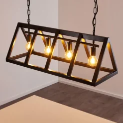 Lampes Vintages & Rétros-hofstein Suspension Haervej Noir, 4 lumières