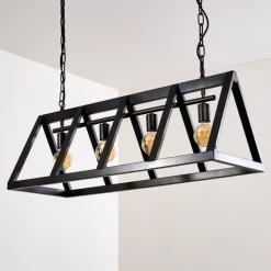 Lampes Vintages & Rétros-hofstein Suspension Haervej Noir, 4 lumières