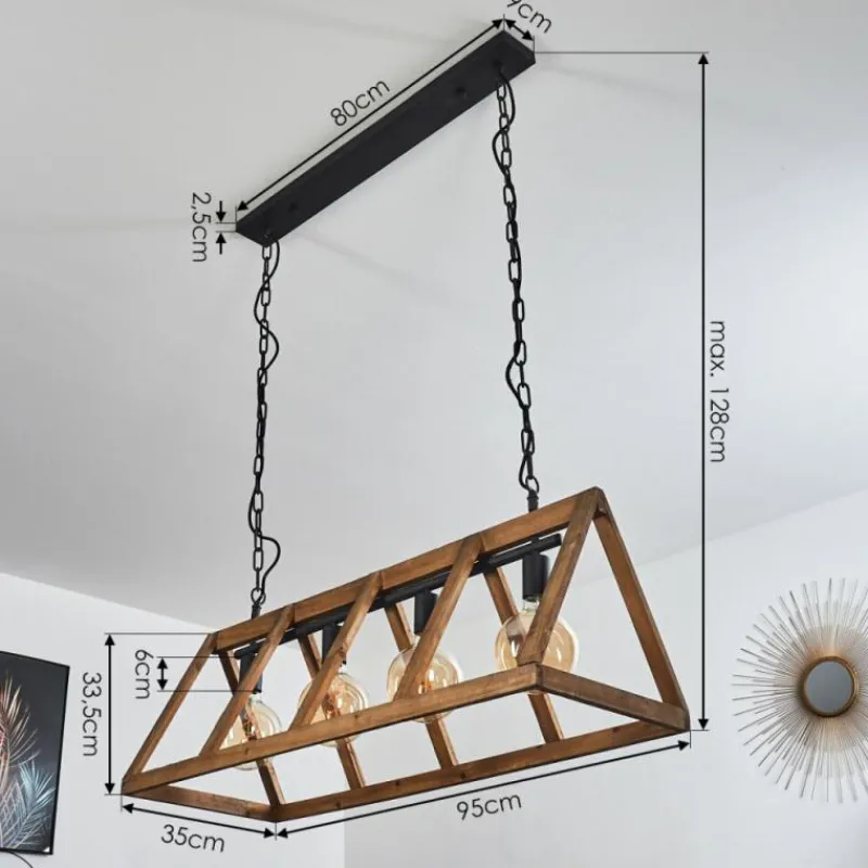 Luminaires Scandinaves-hofstein Suspension Haervej Noir, 4 lumières