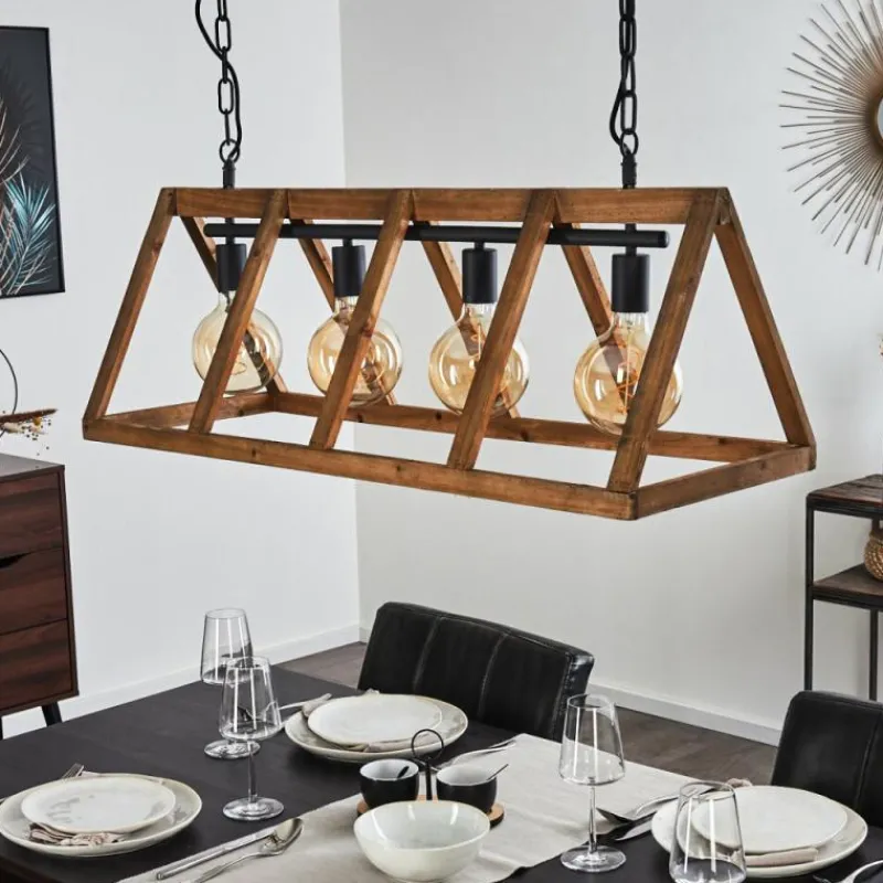 Luminaires Scandinaves-hofstein Suspension Haervej Noir, 4 lumières