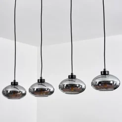 Suspension Verre Fumé-hofstein Suspension Haikala Noir, 4 lumières