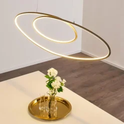 hofstein Suspension Harpeth LED Nickel mat, 1 lumière