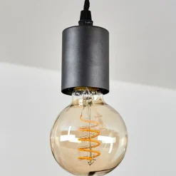 Lampes Industrielles-hofstein Suspension Hautahi Bois clair, Noir, 3 lumières
