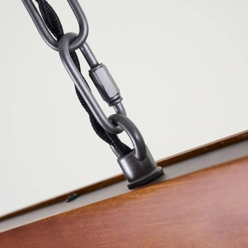 Lampes Industrielles-hofstein Suspension Hautahi Bois foncé, Noir, 4 lumières