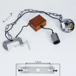 Lampes Vintages & Rétros-hofstein Suspension Hautahi Gris, Bois foncé, 1 lumière