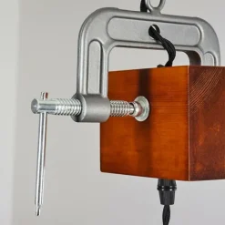 Lampes Vintages & Rétros-hofstein Suspension Hautahi Gris, Bois foncé, 1 lumière