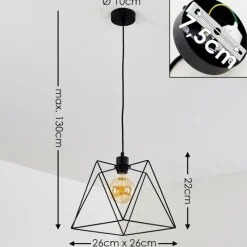 Lampes Industrielles-hofstein Suspension Havel Noir, 1 lumière