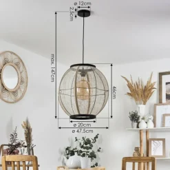 Lampes En Tissu-hofstein Suspension Helida Noir, 1 lumière
