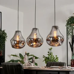 hofstein Suspension Herisau Noir, 3 lumières