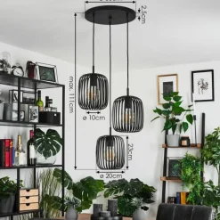 Style Boho-Chic-hofstein Suspension Herrera Noir, 3 lumières