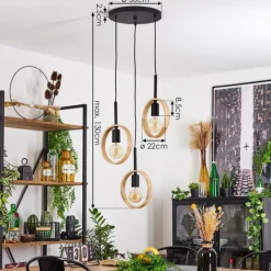 Luminaires Scandinaves-hofstein Suspension Hickmann Noir, 3 lumières