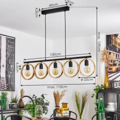 Luminaires Scandinaves-hofstein Suspension Hickmann Noir, 5 lumières