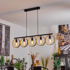 Luminaires Scandinaves-hofstein Suspension Hickmann Noir, 5 lumières