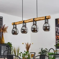 Suspension Verre Fumé-hofstein Suspension Hocker Écru, Noir, 4 lumières