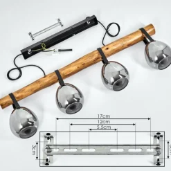 Suspension Verre Fumé-hofstein Suspension Hocker Écru, Noir, 4 lumières