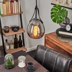 Suspension Verre Fumé-hofstein Suspension Hocker Noir, 1 lumière