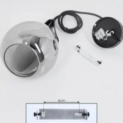 Suspension Verre Fumé-hofstein Suspension Hocker Noir, 1 lumière