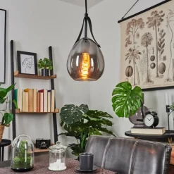 Suspension Verre Fumé-hofstein Suspension Hocker Noir, 1 lumière