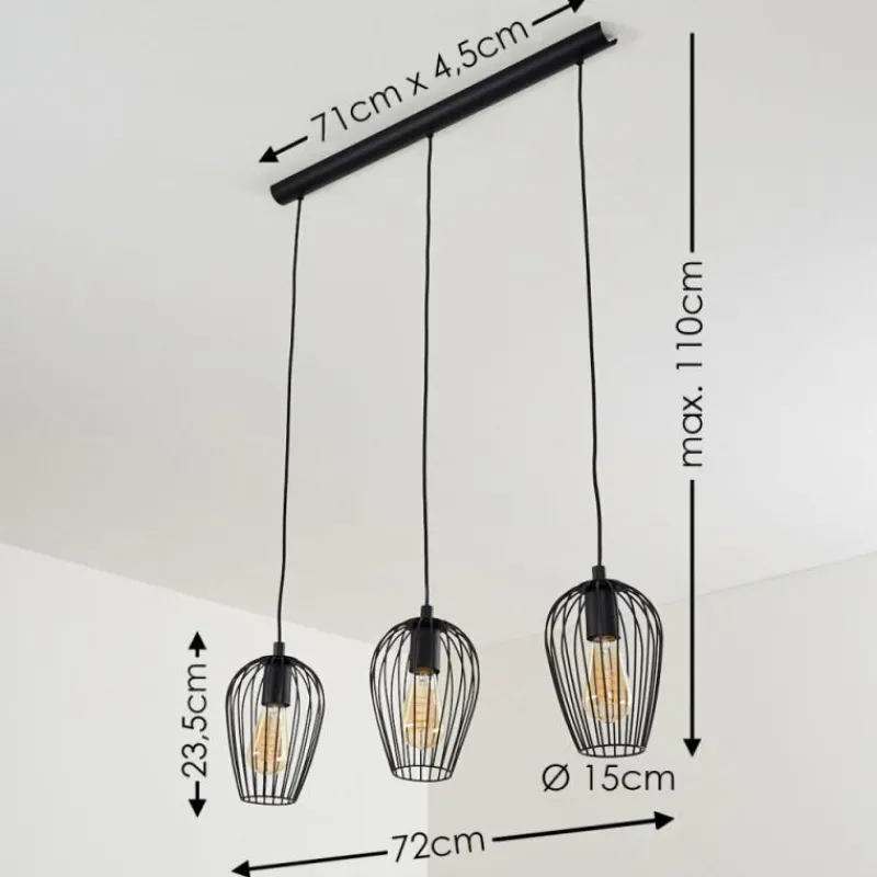 hofstein Suspension Hodges Noir, 3 lumières