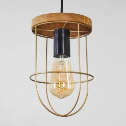 Lampes Vintages & Rétros-hofstein Suspension Hodne Brun, Noir, 1 lumière