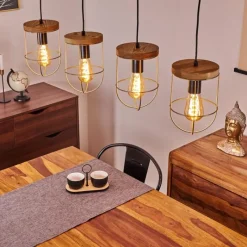 Lampes Vintages & Rétros-hofstein Suspension Hodne Écru, Noir, 4 lumières