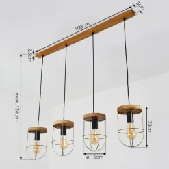 Lampes Vintages & Rétros-hofstein Suspension Hodne Écru, Noir, 4 lumières