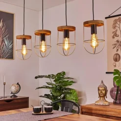 Lampes Vintages & Rétros-hofstein Suspension Hodne Écru, Noir, 4 lumières