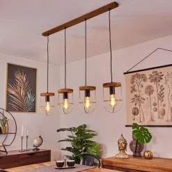 Lampes Vintages & Rétros-hofstein Suspension Hodne Écru, Noir, 4 lumières